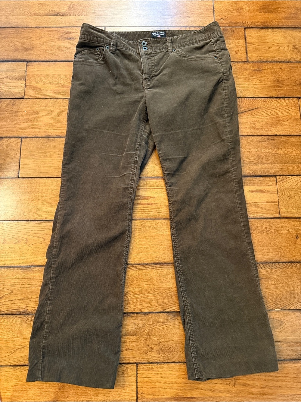 Polo by Ralph Lauren Olive Green Corduroy Wide Leg Jeans
